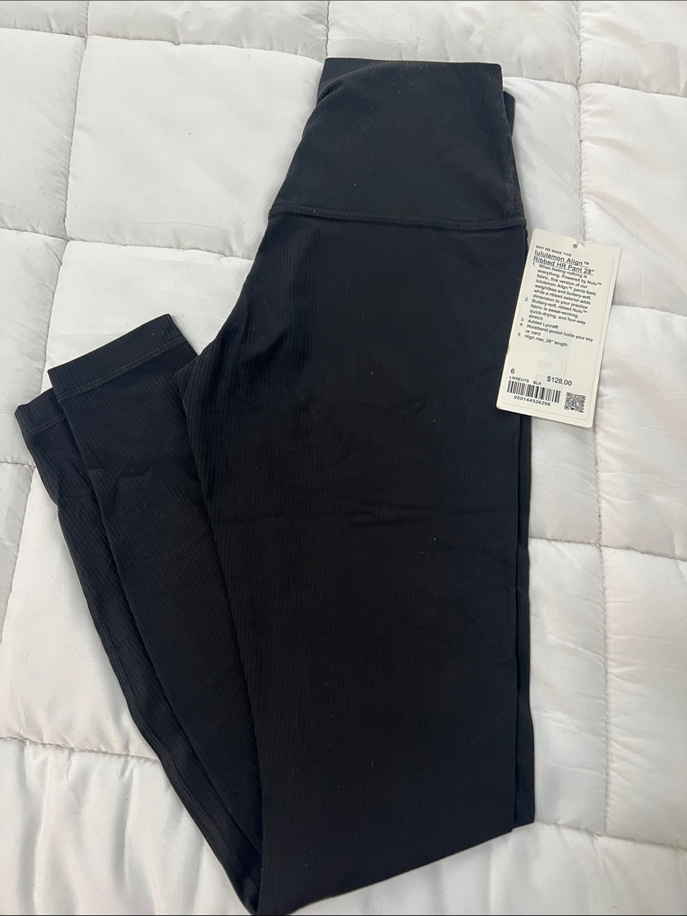NWT- Women’s Black Ribbed Leggings - lululemon